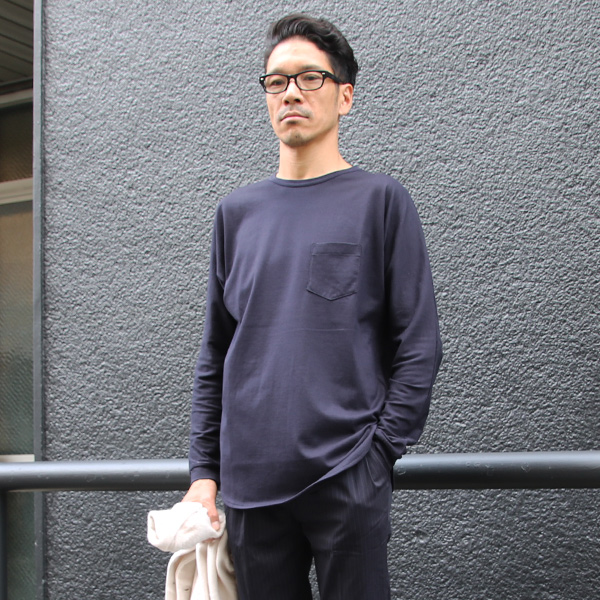 画像: 【RE PRICE / 価格改定】コーマ天竺クルーネックポケット付き長袖Tee【MADE IN JAPAN】『日本製』/ Upscape Audience
