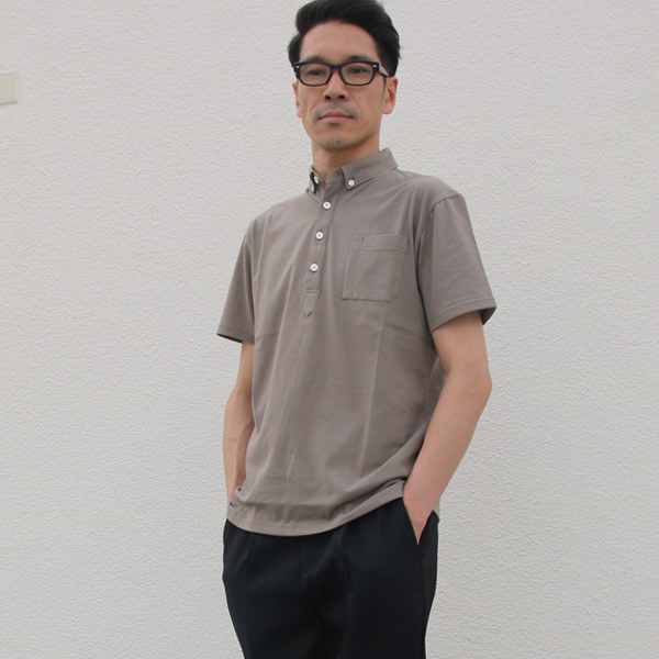 画像: 【RE PRICE/価格改定】コーマ天竺 チビ衿ボタンダウン グラスポケット付 ポロシャツ【MADE IN JAPAN】『日本製』/ Upscape Audience