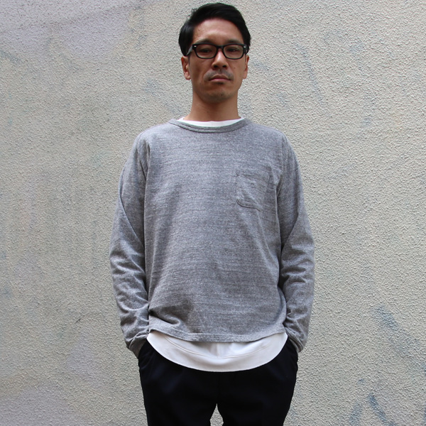 画像: 吊り編み天竺ヘムラウンド 胸ポケ付き C/N L/S Tee【MADE IN TOKYO】『東京製』/ Upscape Audience