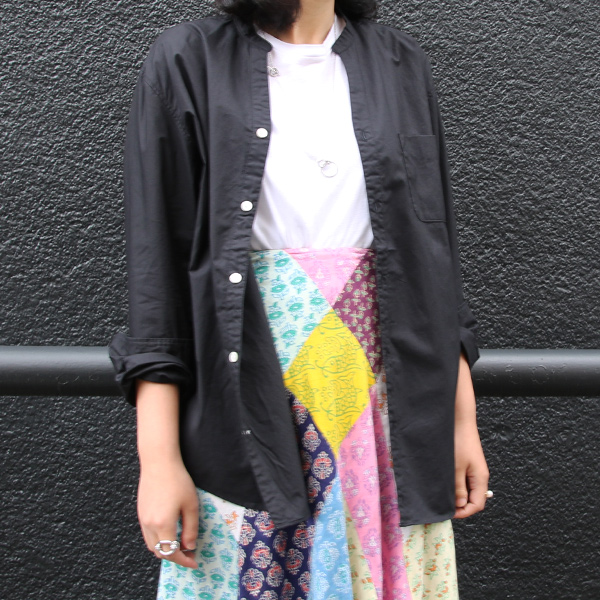 画像: タイプライターVネックバンドカラー長袖_Shirts【MADE IN JAPAN】『日本製』/ Upscape Audience