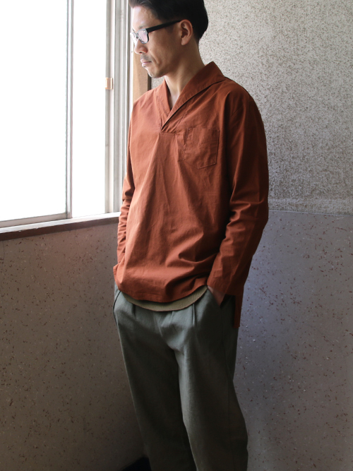 画像: コットンクロススキッパーカラープルオーバーポケ付9分袖_Shirts【MADE IN JAPAN】『日本製』 / Upscape Audience
