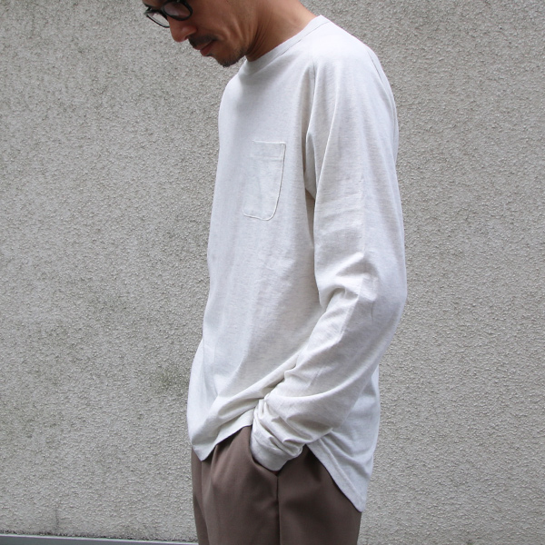 画像: コーマ天竺ヘムラウンド 胸ポケ付き C/N L/S Tee【MADE IN JAPAN】/ Upscape Audience