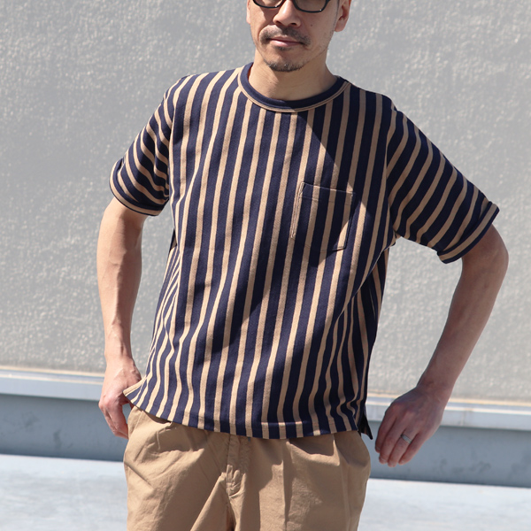 画像: 【RE PRICE/価格改定】Basque 10オンス ( バスク天竺 )無地＆ボーダービッグポケT【MADE IN JAPAN】『日本製』/ Upscape Audience