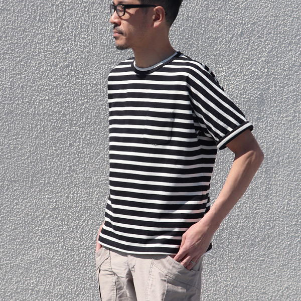 画像: 【RE PRICE/価格改定】Basque 10オンス ( バスク天竺 )無地＆ボーダービッグポケT【MADE IN JAPAN】『日本製』/ Upscape Audience