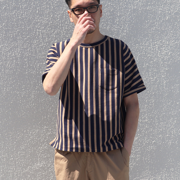 画像: 【RE PRICE/価格改定】Basque 10オンス ( バスク天竺 )無地＆ボーダービッグポケT【MADE IN JAPAN】『日本製』/ Upscape Audience