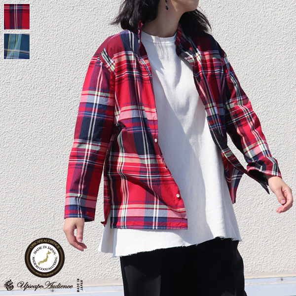 画像1: 【価格改定/RE PRICE】マドラス大判チェックスタンドスモールカラー シャツジャケット【MADE IN JAPAN】『日本製』/ Upscape Audience (1)