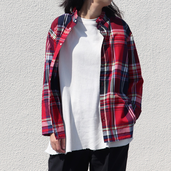 画像2: 【価格改定/RE PRICE】マドラス大判チェックスタンドスモールカラー シャツジャケット【MADE IN JAPAN】『日本製』/ Upscape Audience (2)