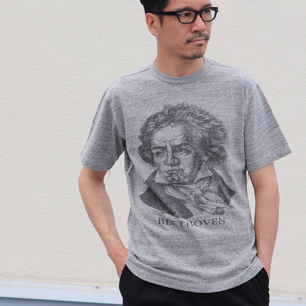 画像: 16/1吊編天竺 Beethoven プリント 半袖 Tee【MADE IN TOKYO】『東京製』/ Upscape Audience