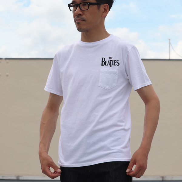 画像2: 【RE PRICE / 価格改定】BEATLES ロゴ刺繍USAファブリック丸胴国産ポケットTEE【FABRIC MADE IN USA】【ASSEMBLED IN JAPAN】『日本製』/ Upscape Audience (2)