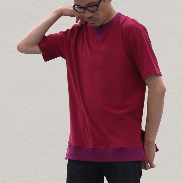 画像2: 【RE PRICE/価格改定】コットンパイル ガゼットスウェットオーバーサイズ サイドスリット S/S Tee【MADE IN JAPAN】『日本製』/ Upscape Audience (2)