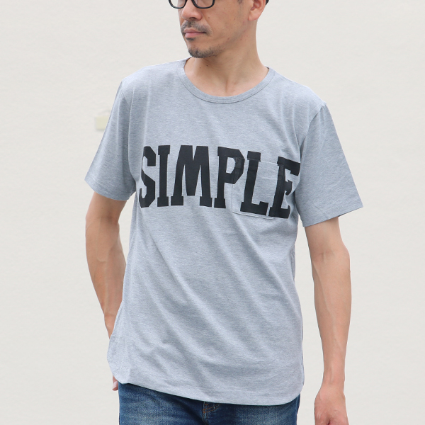 画像2: 【RE PRICE / 価格改定】ラフィー天竺"SIMPLE"プリントポケット付きクルーネックT【MADE IN JAPAN】『日本製』/ Upscape Audience (2)