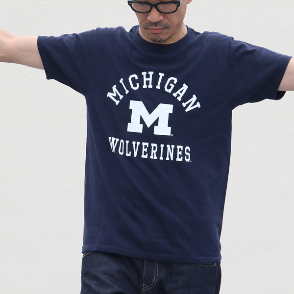 画像2: 【RE PRICE / 価格改定】MICHIGAN "MICHIGAN M WOLVERINES" C/N S/S 6.6oz オールドプリントT / Audience (2)