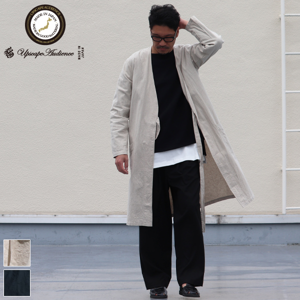 RE PRICE/価格改定】ソフトリネンコットンキャンバスガウン_Coat【MADE