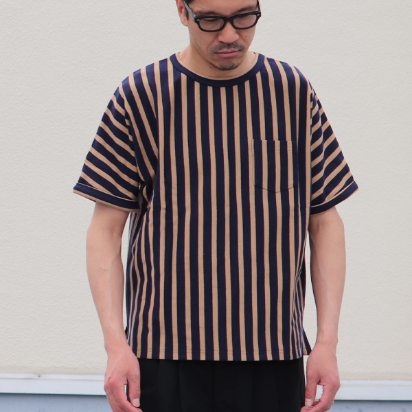画像2: 【RE PRICE/価格改定】Basque 10オンス ( バスク天竺 )無地＆ボーダービッグポケT【MADE IN JAPAN】『日本製』/ Upscape Audience (2)
