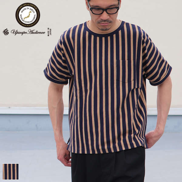 画像1: 【RE PRICE/価格改定】Basque 10オンス ( バスク天竺 )無地＆ボーダービッグポケT【MADE IN JAPAN】『日本製』/ Upscape Audience (1)