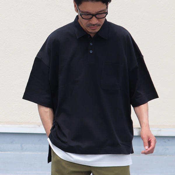 画像3: VORTEX 8オンス(MVS天竺) サイドスリット ボクシーAラインポロシャツ【MADE IN JAPAN】『日本製』/ Upscape Audience (3)