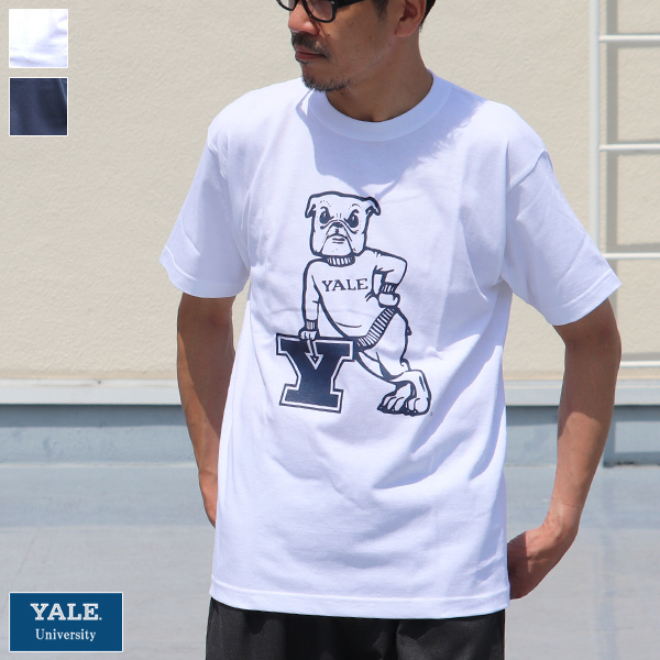 画像1: 【RE PRICE / 価格改定】6.2oz丸胴YALE"Y-Handsome"オールドプリントTEE / Audience (1)