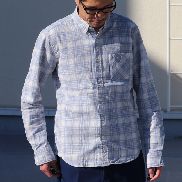 画像2: 【価格改定/RE PRICE】フランネルチェックチビ衿ボタンダウン長袖_Shirts【MADE IN JAPAN】『日本製』/ Upscape Audience (2)