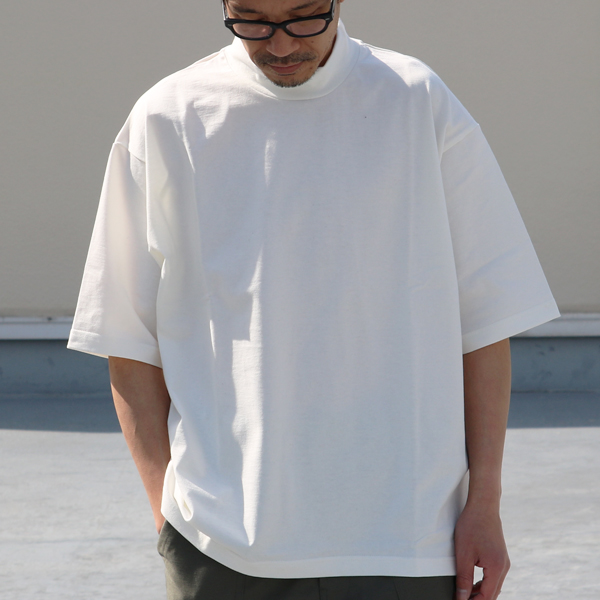 画像2: VORTEX 8オンス（MVS天竺）モックネック バルーン ハーフスリーブ Tシャツ【MADE IN JAPAN】『日本製』/ Upscape Audience (2)