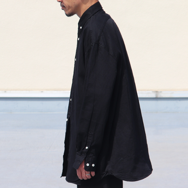 画像4: 「備中備後」6オンス デニム 釦ダウン ボクシーAライン 長袖シャツ【MADE IN JAPAN】『日本製』/ Upscape Audience (4)