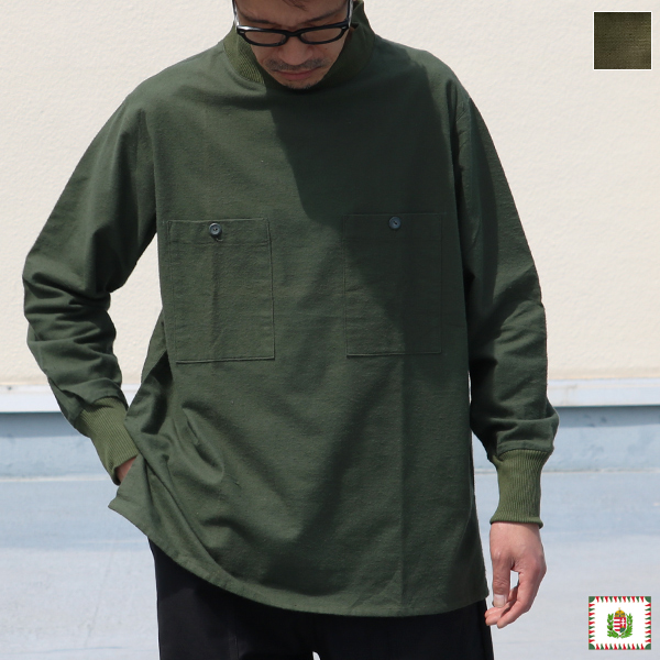 DEAD STOCK / Hungarian Army Flannel Mock Neck Square Shirts