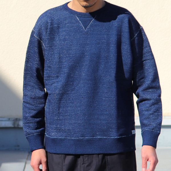 画像2: 本藍染裏毛 ガゼットC/N L/S スウェット【MADE IN TOKYO】『東京製』/ Upscape Audience (2)