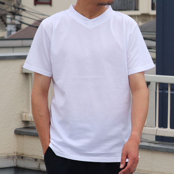 画像2: 【RE PRICE / 価格改定】Coolmax（クールマックス）鹿の子 V/N S/S Tee【MADE IN JAPAN】『日本製』/ Upscape Audience (2)