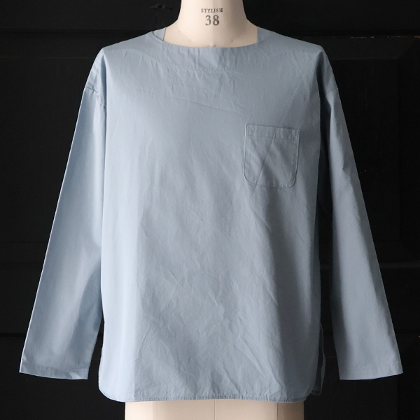 画像2: 【RE PRICE / 価格改定】コットンギャバジンボートネックP/O ポケット付L/SシャツTEE【MADE IN JAPAN】『日本製』/ Upscape Audience (2)