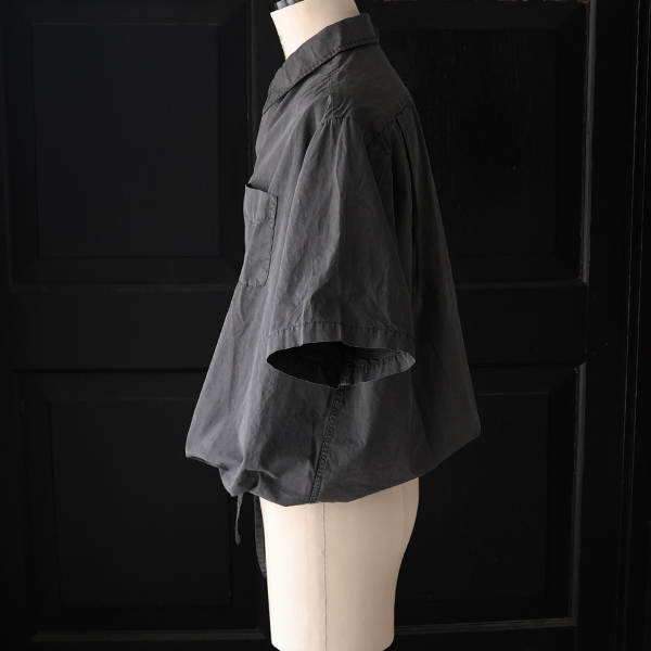 画像17: ピグメント 馬布 (ホースクロス) ドローコード バルーン オープンカラー ハーフスリーブシャツ / Audience (17)