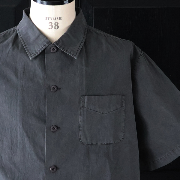 画像13: ピグメント 馬布 (ホースクロス) ドローコード バルーン オープンカラー ハーフスリーブシャツ / Audience (13)