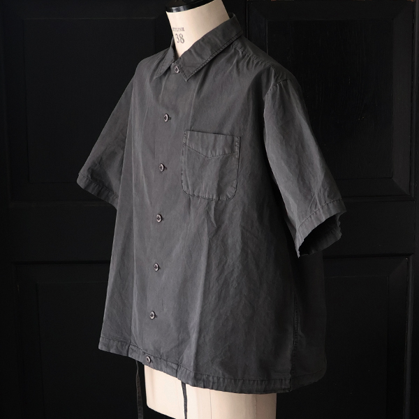 画像9: ピグメント 馬布 (ホースクロス) ドローコード バルーン オープンカラー ハーフスリーブシャツ / Audience (9)