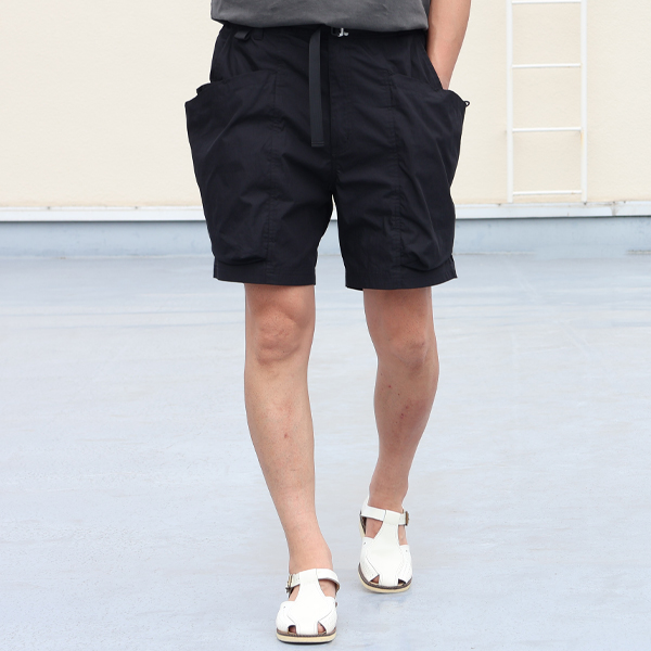 画像3: 綿ナイロンキャンバス サイドドローコード ビックポケット カーゴ イージーショーツ /Audience (3)