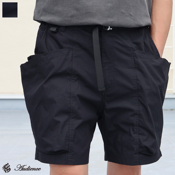 画像1: 綿ナイロンキャンバス サイドドローコード ビックポケット カーゴ イージーショーツ /Audience (1)