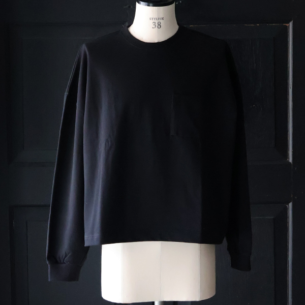 画像4: VORTEX® 8オンス (MVS天竺) グラスポケッ ト付き ボクシー クロップド 長袖 Tシャツ【MADE IN JAPAN】『日本製』/ Upscape Audience (4)