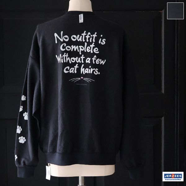 画像1: JERZEES ジャージーズ(jz25f012) / "CAT HAIRS"OTHER-SIDE  クルーネック スウェット (1)