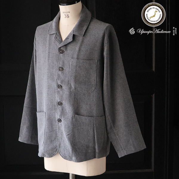 画像1: LANATEC® (ラナテック) TECH メランジヘリンボンツイード 6B ドライビング ジャケット【MADE IN JAPAN】『日本製』【送料無料】/ Upscape Audience (1)