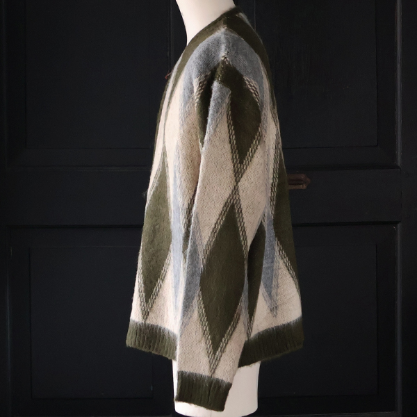 画像7: TOWNCRAFT タウンクラフト(tc25f017) / シャギー ヴィンテージパターン ZIP カーディガン (7)