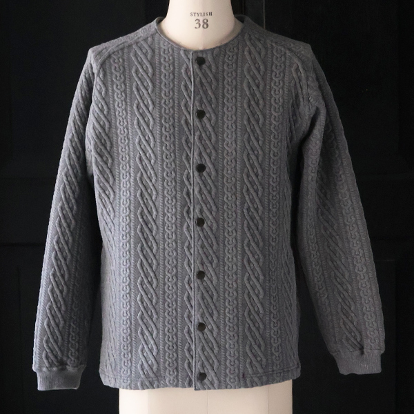 画像2: 「尾州」コットンキルト ノーカラー スナップジャケット【MADE IN JAPAN】『日本製』【送料無料】 / Upscape Audience (2)