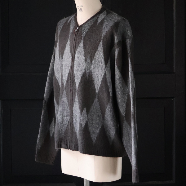 画像3: TOWNCRAFT タウンクラフト(tc25f017) / シャギー ヴィンテージパターン ZIP カーディガン (3)