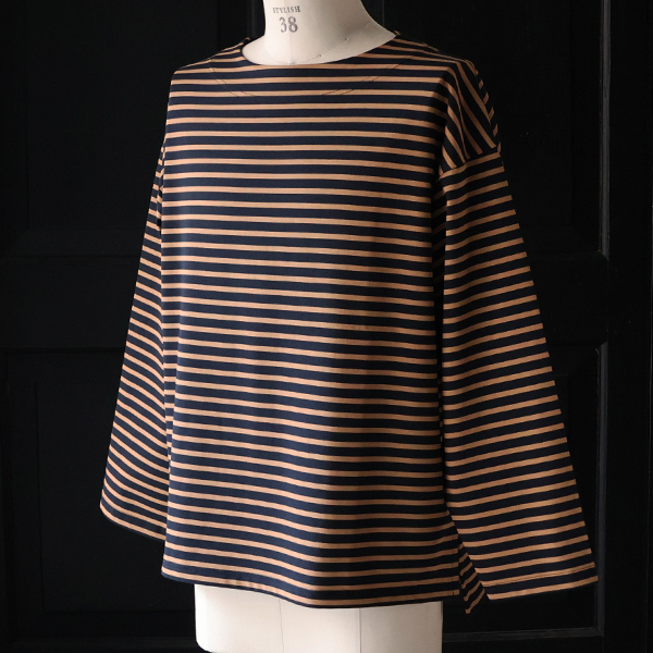 画像7: 透湿・UVカット「多機能COTTON」 引揃ハイゲージ天竺 & ボーダー (7オンス) ボートネック 長袖 Tシャツ【MADE IN JAPAN】『日本製』/ Upscape Audience (7)