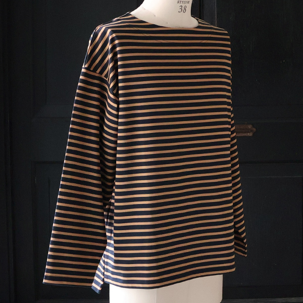 画像10: 透湿・UVカット「多機能COTTON」 引揃ハイゲージ天竺 & ボーダー (7オンス) ボートネック 長袖 Tシャツ【MADE IN JAPAN】『日本製』/ Upscape Audience (10)