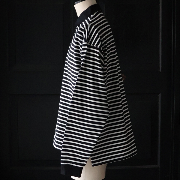 画像20: 透湿・UVカット「多機能COTTON」 引揃ハイゲージ天竺 & ボーダー (7オンス) ラグビーポロ 長袖 Tシャツ【MADE IN JAPAN】『日本製』/ Upscape Audience (20)