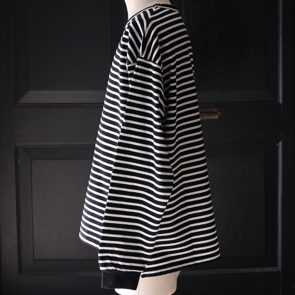 画像13: 透湿・UVカット「多機能COTTON」 引揃ハイゲージ天竺 & ボーダー (7オンス) クルーネック 長袖 Tシャツ【MADE IN JAPAN】『日本製』/ Upscape Audience (13)