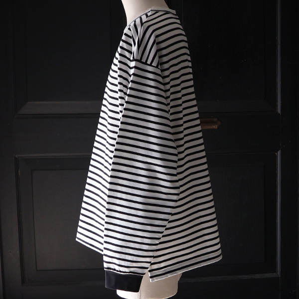 画像7: 透湿・UVカット「多機能COTTON」 引揃ハイゲージ天竺 & ボーダー (7オンス) クルーネック 長袖 Tシャツ【MADE IN JAPAN】『日本製』/ Upscape Audience (7)