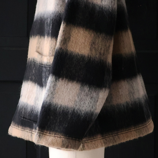 画像14: ECOLANA シャギーチェック ノーカラージャケット【MADE IN JAPAN】『日本製』【送料無料】 / Upscape Audience (14)