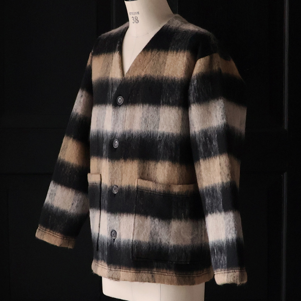 画像9: ECOLANA シャギーチェック ノーカラージャケット【MADE IN JAPAN】『日本製』【送料無料】 / Upscape Audience (9)