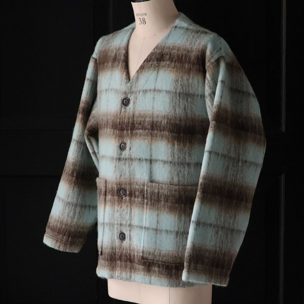 画像5: ECOLANA シャギーチェック ノーカラージャケット【MADE IN JAPAN】『日本製』【送料無料】 / Upscape Audience (5)