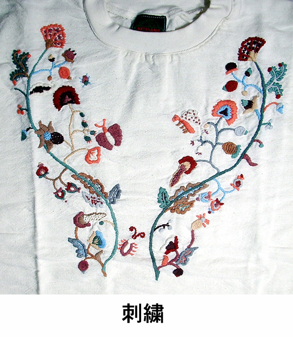 画像: ARTESANIA 手刺繍 B柄 S/S Tee