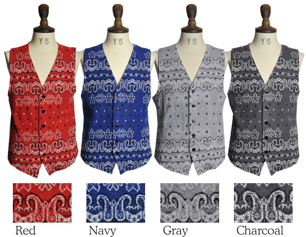 画像: バンダナパイルジャガードベスト 【MADE IN JAPAN】 / Upscape Audience