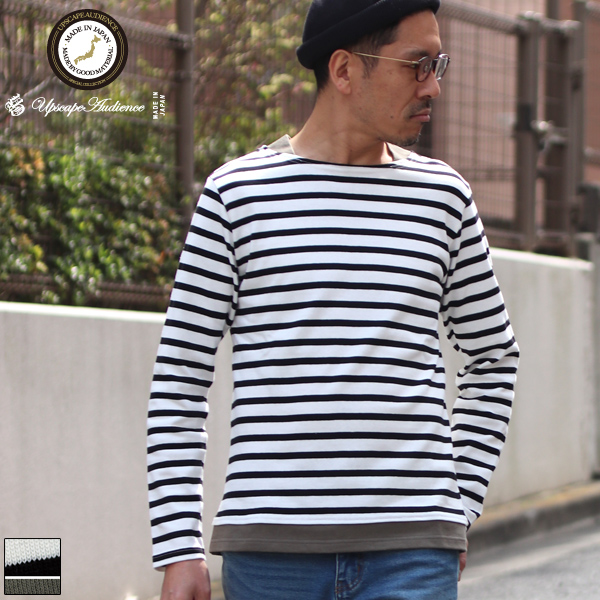 画像1: Basque 10オンス ( バスク天竺 ) ボートネックレイヤードカットソー【MADE IN JAPAN】『日本製』 / Upscape Audience (1)